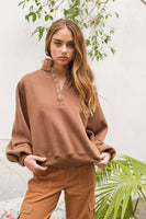 Melissa Snap Button Sweatshirt BROWN