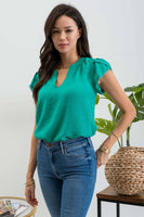 RENEE V-NECK PETAL TASSEL SLEEVE BLOUSE