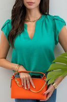 RENEE V-NECK PETAL TASSEL SLEEVE BLOUSE