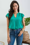 RENEE V-NECK PETAL TASSEL SLEEVE BLOUSE