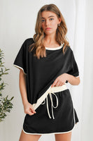 Tammy Colorblock Drop Shoulder Shirt & Skirt Set