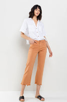 MID RISE STRAIGHT IN PHEASANT WITH FRAYED HEM - PHEASANT