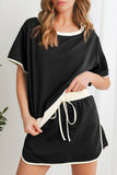 Tammy Colorblock Drop Shoulder Shirt & Skirt Set