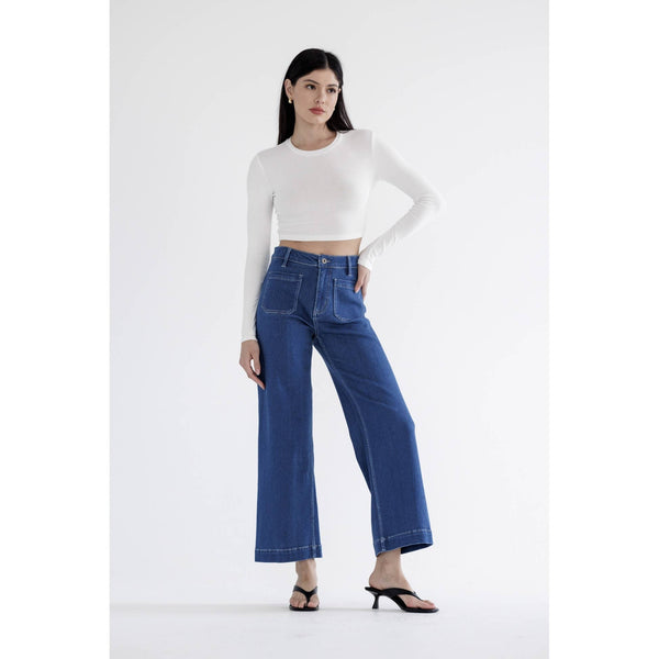 MICA HIGH RISE PATCH POCKET WIDE JEAN