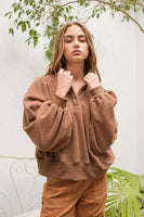 Melissa Snap Button Sweatshirt BROWN