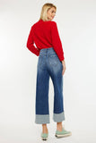 Kancan Wide Leg Cuffed Jeans
