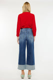 Kancan Wide Leg Cuffed Jeans