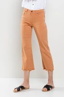 MID RISE STRAIGHT IN PHEASANT WITH FRAYED HEM - PHEASANT
