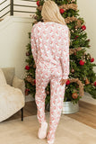 Pink Santa Claus Stripped Lounge Set