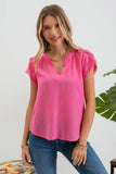 RENEE V-NECK PETAL TASSEL SLEEVE BLOUSE