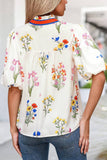 D'Ann Boho Floral Print V Neck Blouse