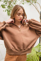 Melissa Snap Button Sweatshirt BROWN