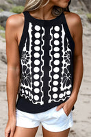 Courtney Western Geometric Print Round Neck Tank Top