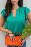 RENEE V-NECK PETAL TASSEL SLEEVE BLOUSE