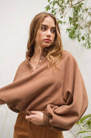 Melissa Snap Button Sweatshirt BROWN